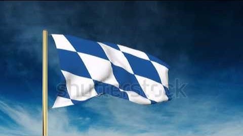 Bavaria flag slider style. Waving in the win with cloud background animation Stock video by