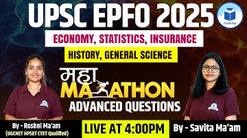 UPSC EPFO 2025 | History, General Science, Economy, Statistics, Insurance | Maha Marathon| CivilsTap