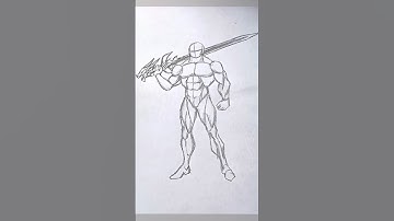 How to Draw Body with Sword ✨ #drawing #howtodraw #tutorial #fyp #shorts