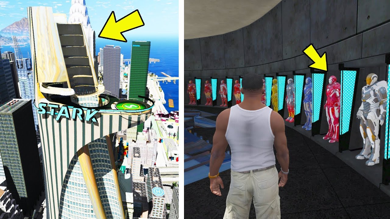 Encontrei a TORRE do STARK no GTA 5 (Iron Man) e R0ubei a ARMADURA secreta! GTA V