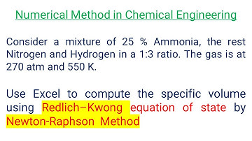 Compute the specific volume using Redlich–Kwong equation of state by  Newton-Raphson  Method