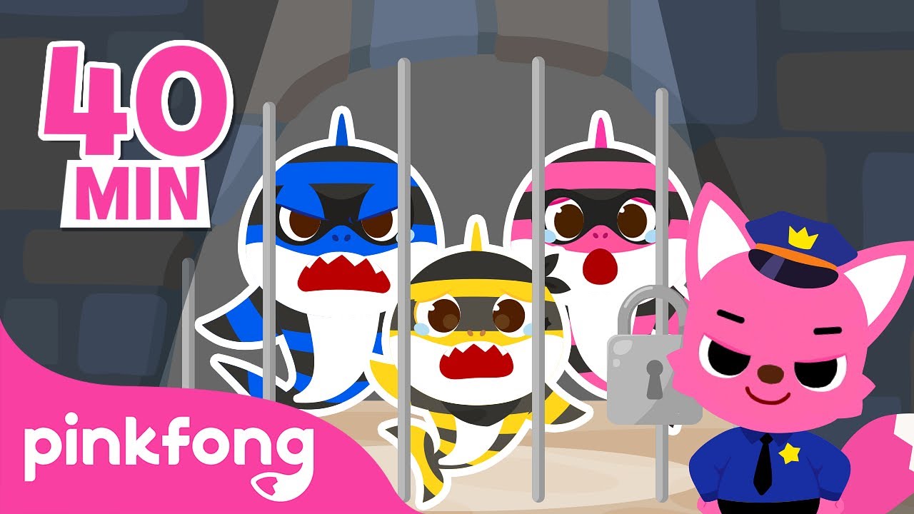 ⁣Thief Shark Family, All Under Arrest! | +Compilation | Baby Shark Stories | Pinkfong Baby Shark