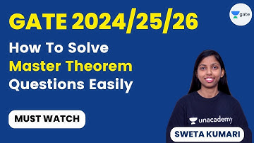 How To Solve Master Theorem Questions Easily | Sweta Kumari