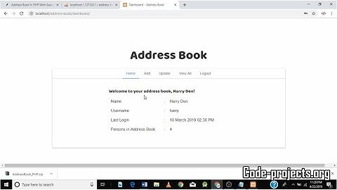 Address Book in PHP with Source Code free download | Source Code & Projects