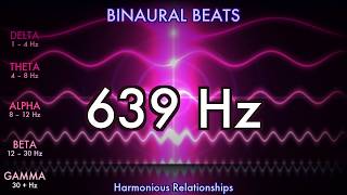 639 Hz Binaural Beats | 6 Hz Theta Waves | Harmonious Relationships & Heart Healing | 1 Hour