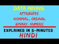 Attributes (Nominal, Ordinal, Binary, Numeric) [Data Mining](HINDI)