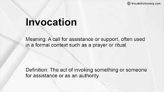 Invocation Meaning