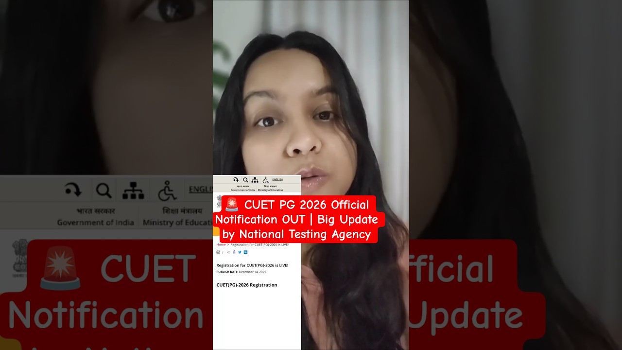 🚨 CUET PG 2026 Official Notification OUT | Big Update by National Testing Agency 🔥