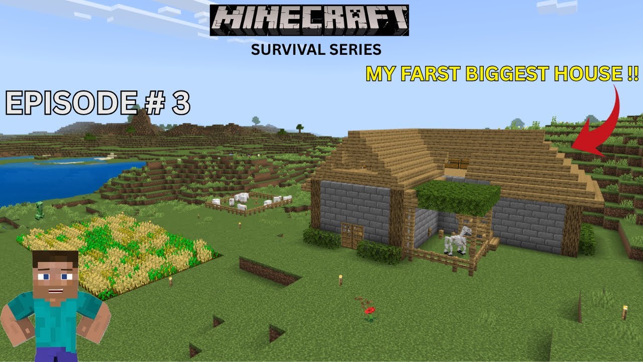 MINECRAFT:I BUILD MY FARST BIGGEST HOUSE IN MY SURVIVAL WORLD. - YouTube