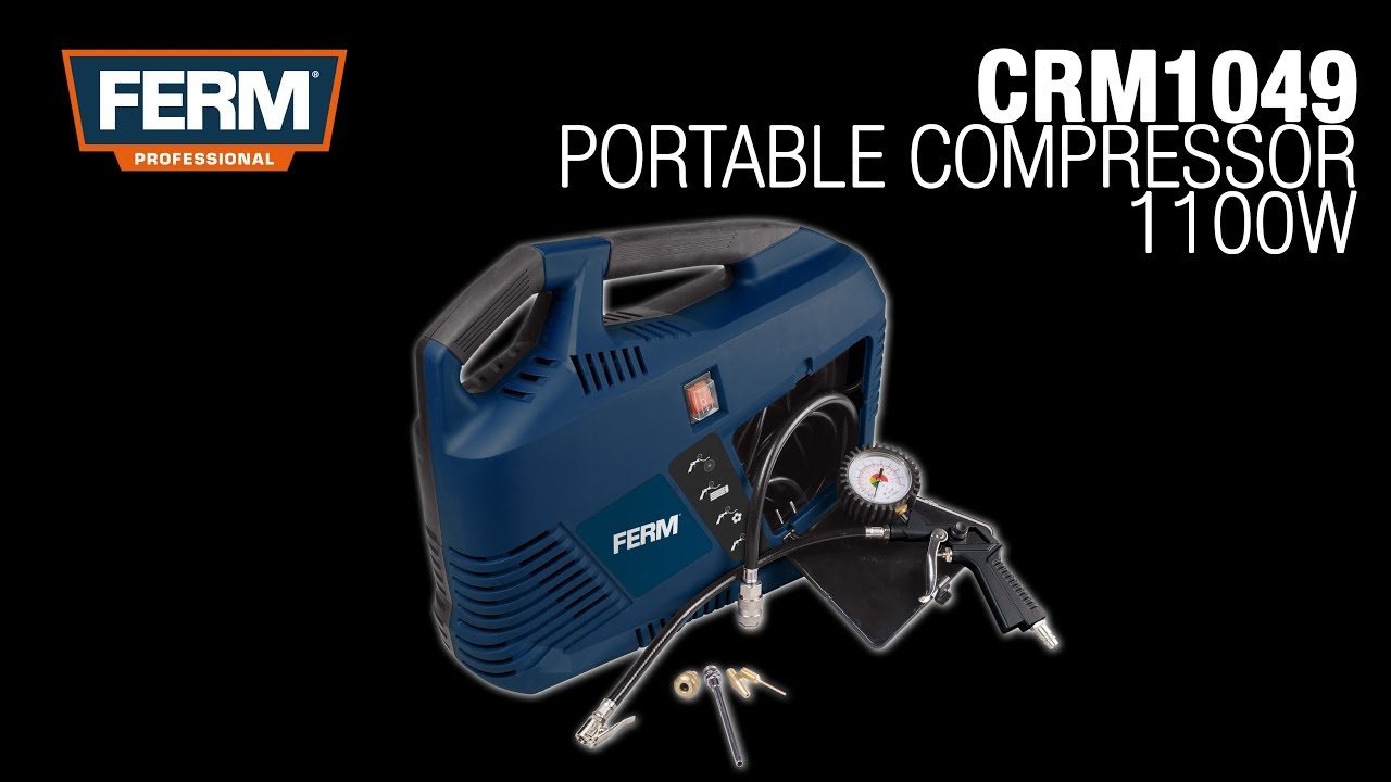FERM Compresor portatil - 1100W | CRM1049 - YouTube