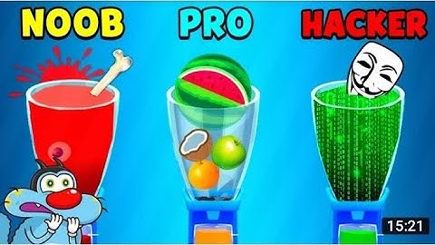 Oggy Jack & Bob Play blend it 3D- Noob vs Pro vs Hacker