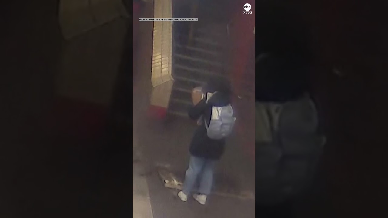 WATCH YOUR STEP: A stunned subway passenger barely avoided being struck by a falling ceiling panel.