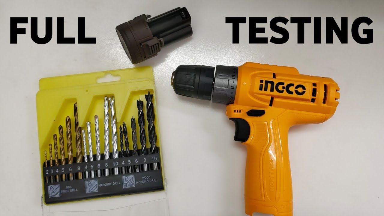 Ingco Cordless Drill 12v Type C | Full Test As Screwdriver And Driller | WOOD | BRICK | AND METAL