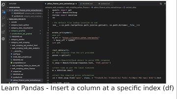 Learn Pandas - Insert a column at specific index in a Dataframe