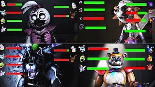 [SFM FNaF] Top 5 Shattered Security Breach VS FIGHT Animations WITH Healthbars