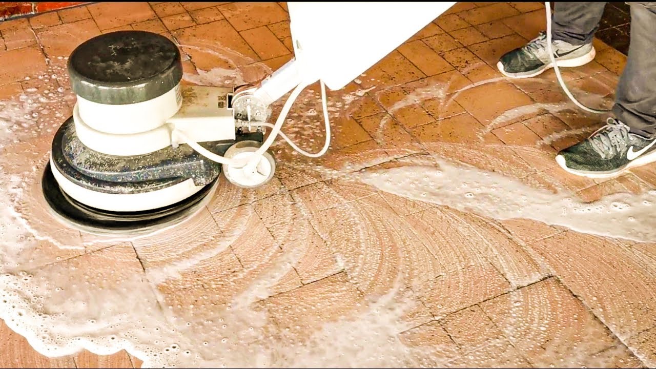 How To Clean Stone Slabs/ Cleaning Machine & Concrete Tiles/ Cream Concrete Washing... YouTube