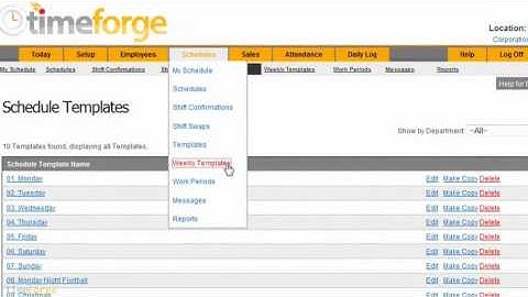 TimeForge University: Templates 102, Weekly Templates