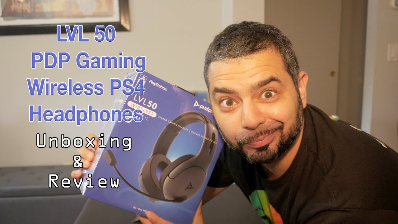 PDP LVL50 WIRELESS STEREO GAMING HEADSET FOR PLAYSTATION 4 GRAY. UNBOXING &  REVIEW 