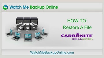HOW TO: Restore a File using Carbonite Online Backup