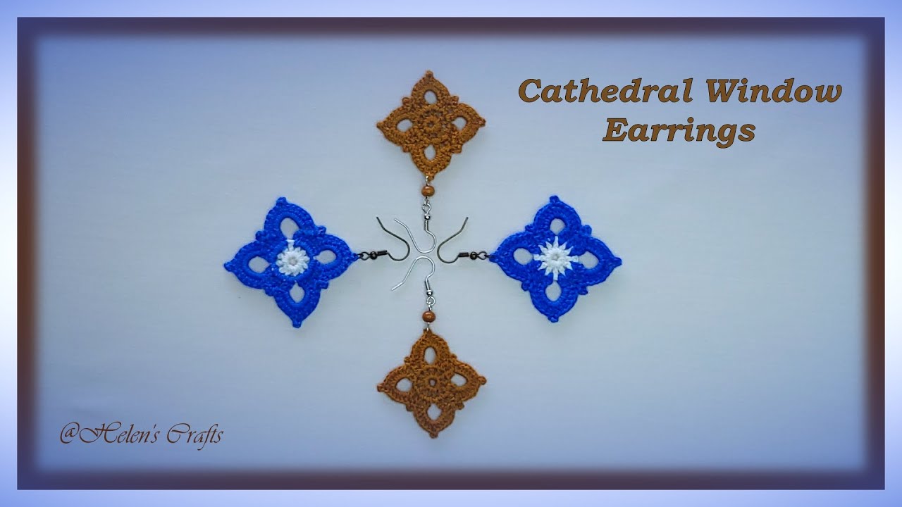 Crafting Grace: Cathedral Window Crochet Earrings How-To 🌹@HelensCrafts
