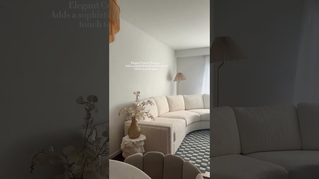 HULALA HOME| Aeris 138" Modern Curved Sectional Couch & Sofa With Curved Aesthetic