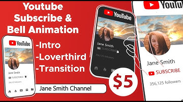 YouTube 3d Subcribe & Bell Intro, Lower third and Transition Animations