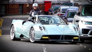 Supercars in London February 2023 - #CSATW469 Pagani Huayra, Bugatti Chiron, 918 Spyder, AMG GT BS