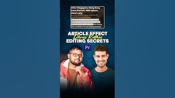 How to make Article Effect like Dhruv Rathee in Premiere pro?? #videoediting #editingtips