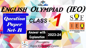 SOF IEO Class 1 English Olympiad 2023-24 Set-B | IEO question paper Class 1 #ieo #v82