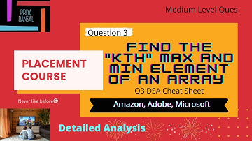 Find the "Kth" max and min element of an array | DSA Cheat Sheet | Love Babbar DSA Cheat Sheet