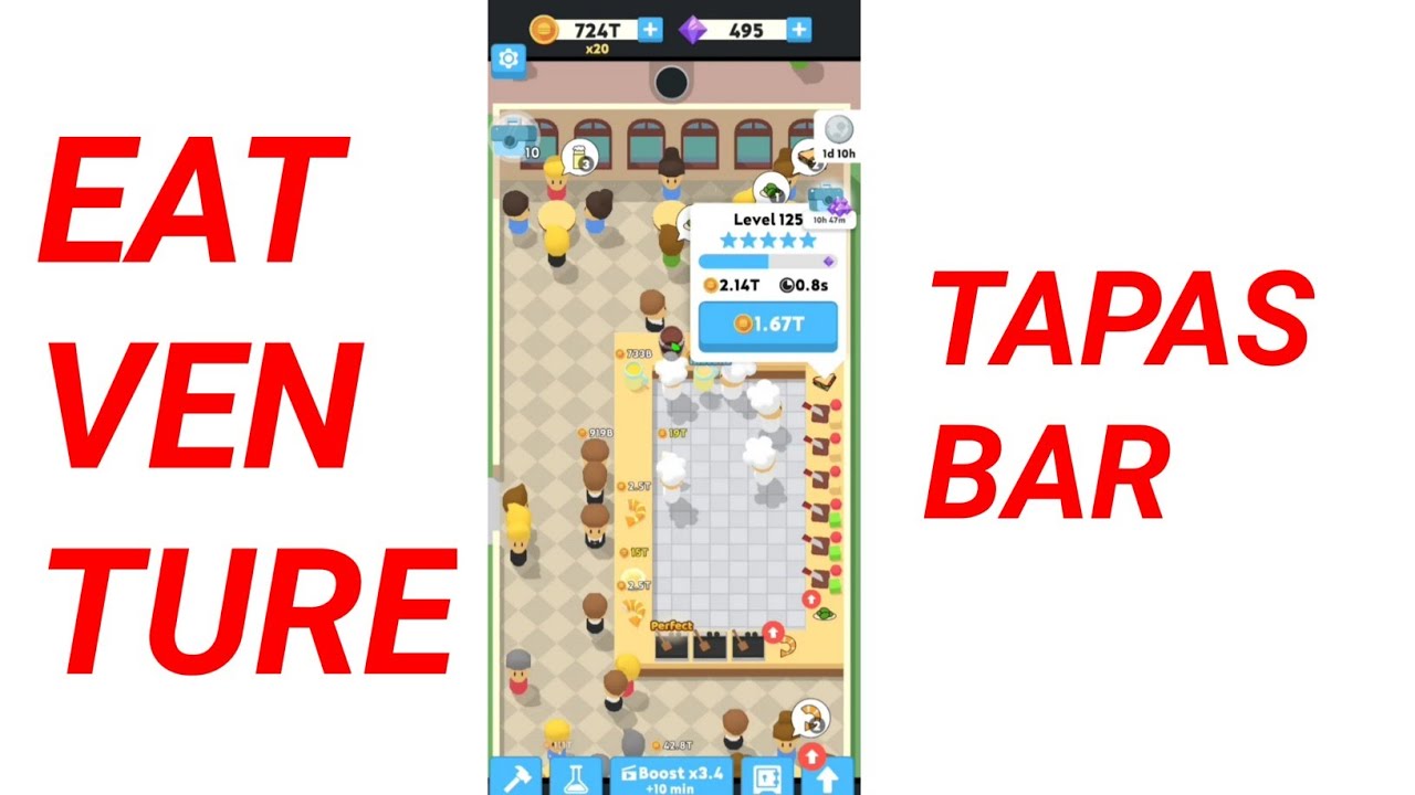 eatventure mod apk! Gameplay/Walkthrough (free Purchase) [tapas bar] 