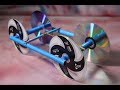 Make rubber band powered car with recycle cd disc  unique project