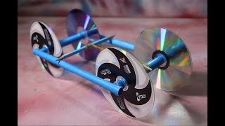 Make Rubber Band Powered Car With Recycle CD Disc - diy kids projects . CDs and DVDs Recycling - How To Recycle Your Old 