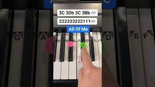 All Of Me Piano Easy Tutorial 🥰😘 #Piano #Pianotutorial #Shorts