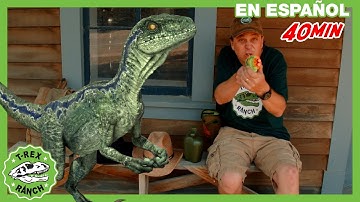 ¡Pelea de dinosaurios!  T-Rex Gigante, En Busca del Tesoro y Juguetes Sorpresa de Jurassic World