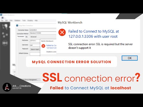 MYSQL Workbench SSL Connection Error Solution | Malayalam | Failed to connect MySQL at localhost?