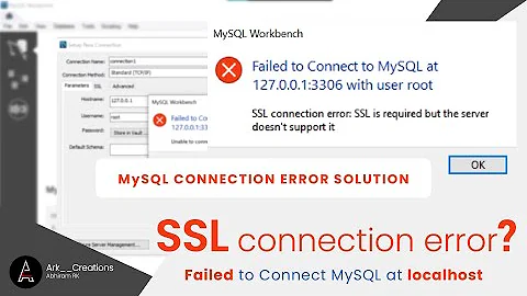 MYSQL Workbench SSL Connection Error Solution | Malayalam | Failed to connect MySQL at localhost?