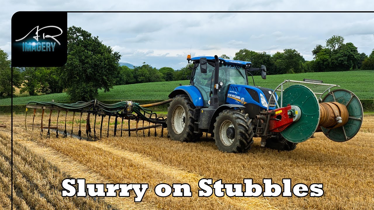 Hunniford Farms | 12m Slurrykat Dribble bar | Slurry before Ploughing