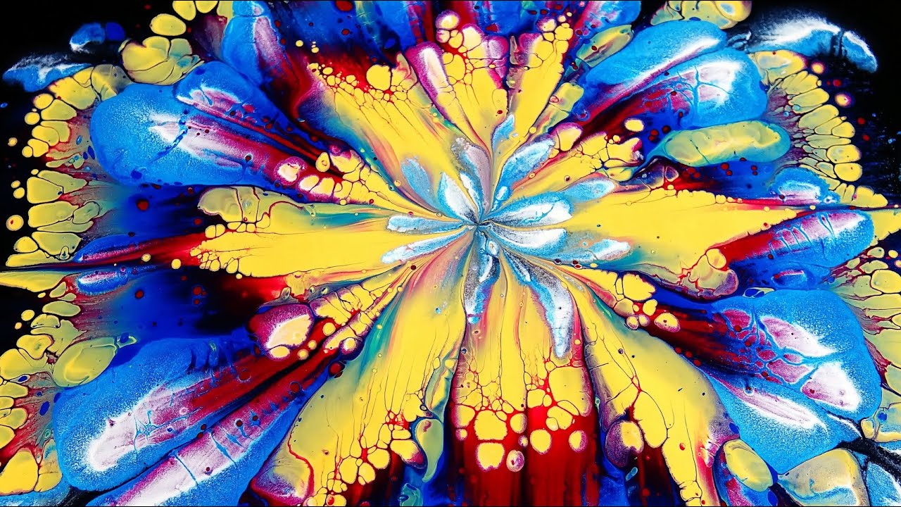 (384) Only PAINT and WATER! CUP BOTTOM reverse flower dip Acrylic