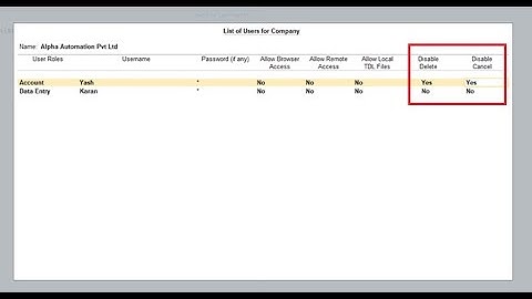 Tally Add On : Disable Delete Cancel Commands in Tally Prime Software