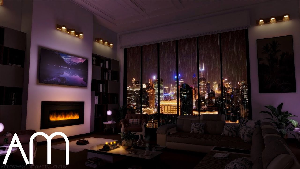 🔥 Relaxing City Apartment Ambience Ambience for Sleep, Study
