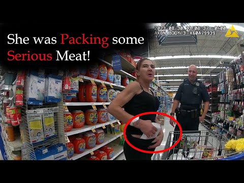 Officers Catch Shoplifter Packing a lot of Meat