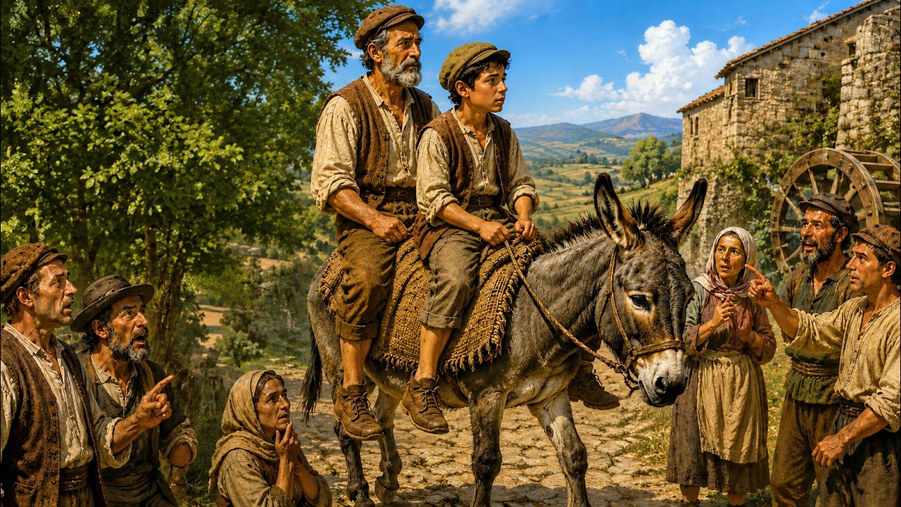 El hombre, el muchacho y el burro