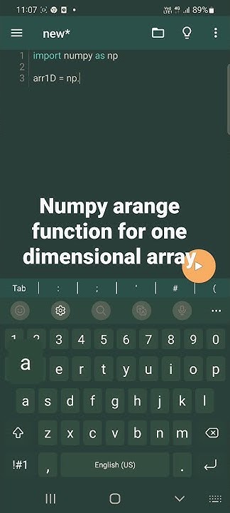 Numpy arange function for one dimensional array - Python Basics Numpy ...