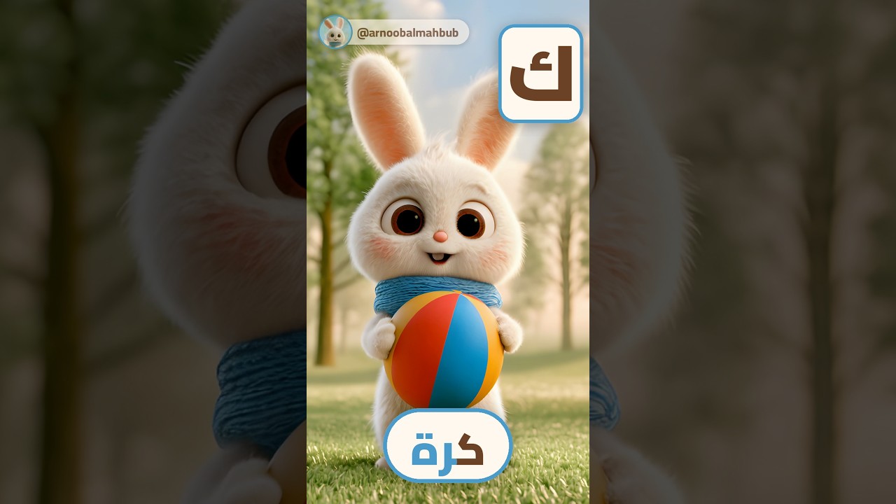 حرف الكاف مع أرنوب 🐰⚽ كُرَة | Arabic Letter Kaaf for Kids  #muslimkids #تعليم_الأطفال