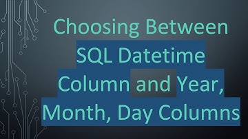 Choosing Between SQL Datetime Column and Year, Month, Day Columns