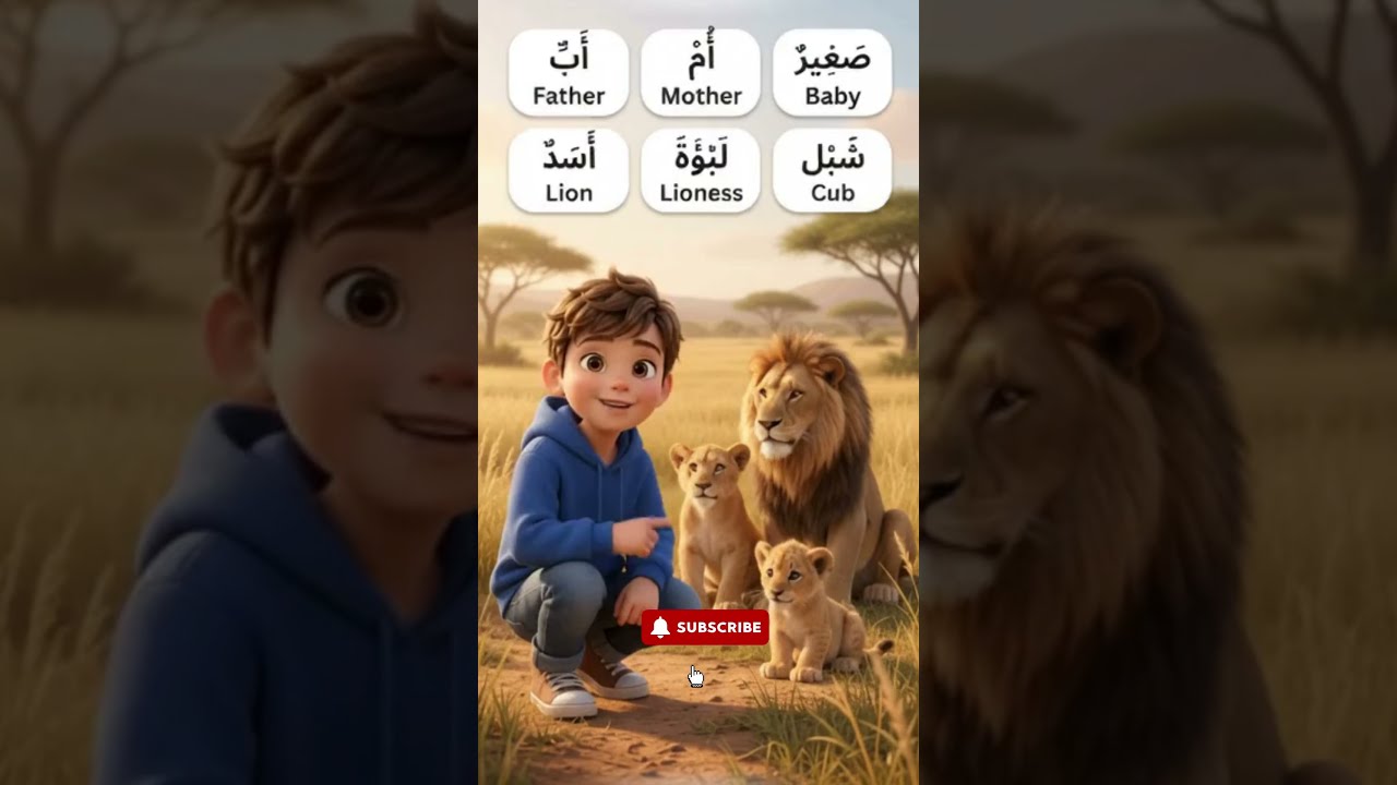 Learn the lion & horse families with Adam, in Arabic and English!