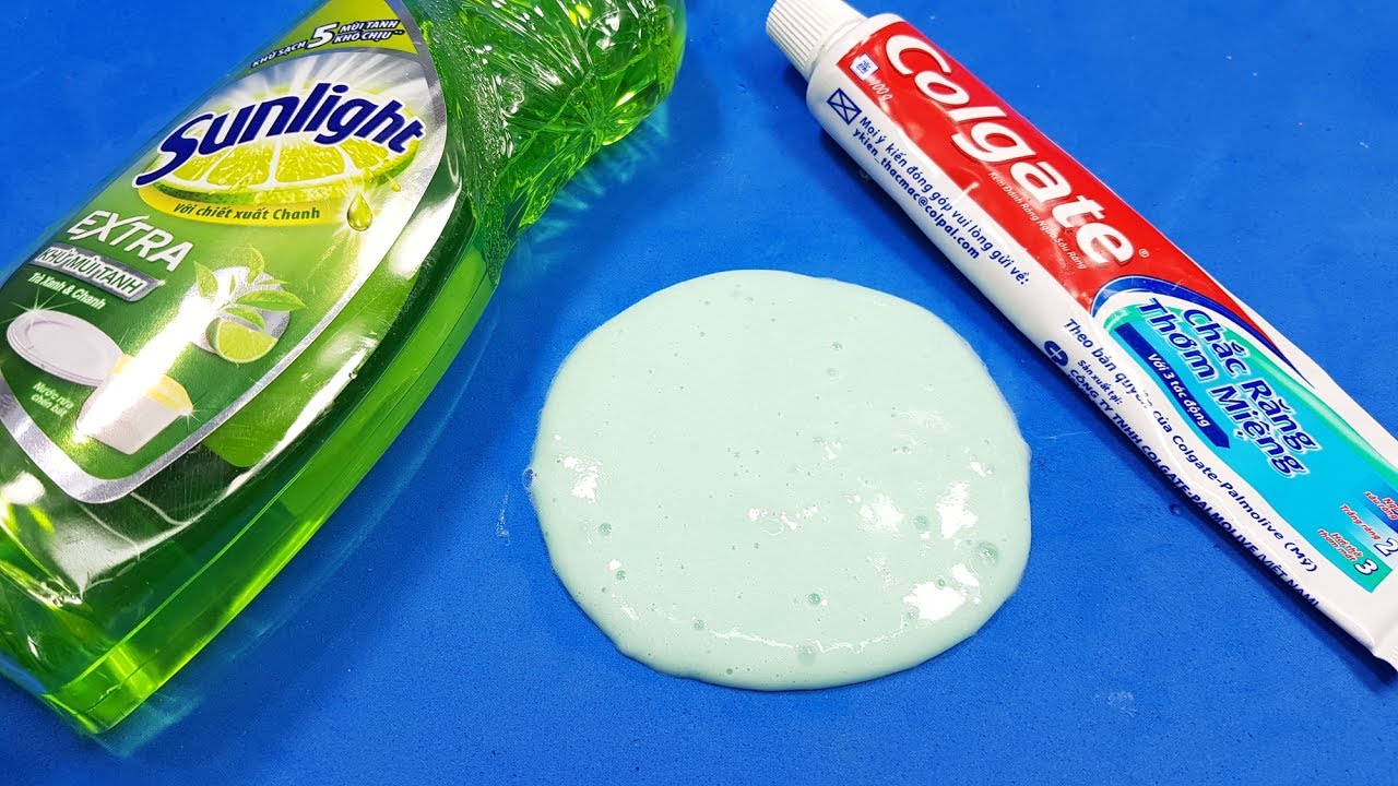 Dish Soap And Colgate Toothpaste Slime How To Make Slime Soap Salt And Toothpaste No Glue