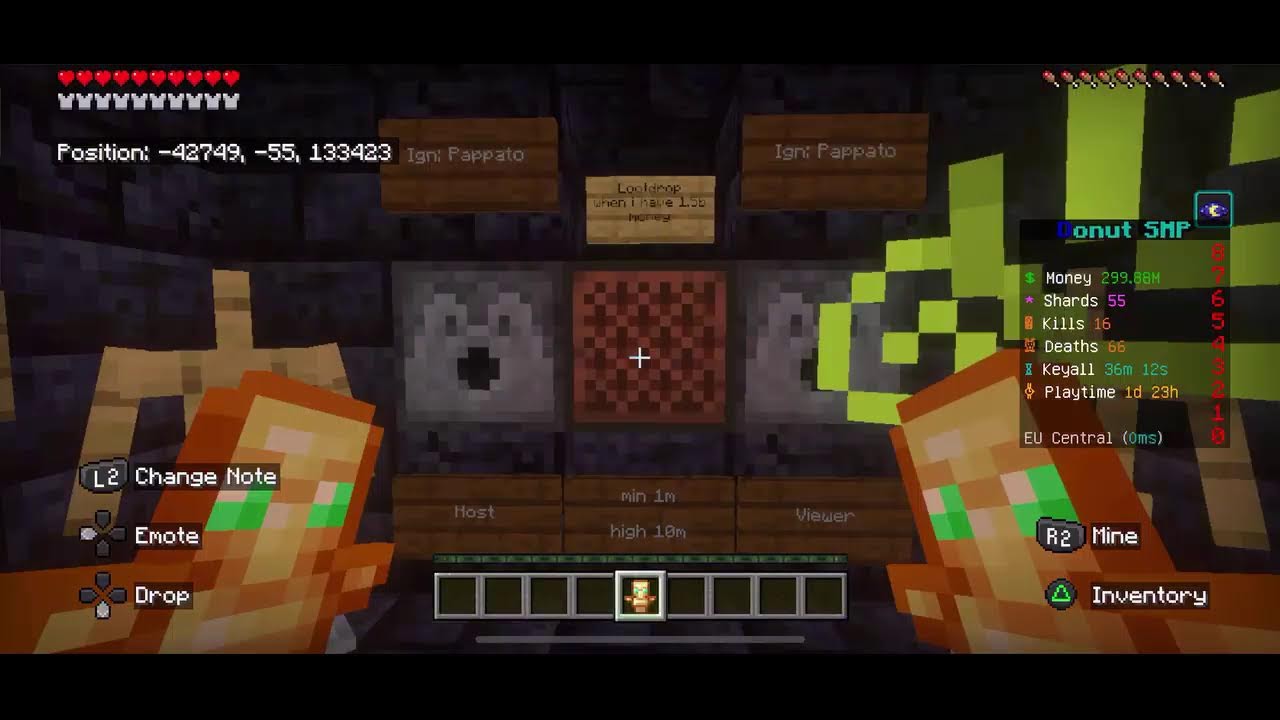 Donutsmp gambling with viewers and loot drop 1b later