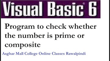 Visual Basic 6 program for checking whether the number is prime or composite.